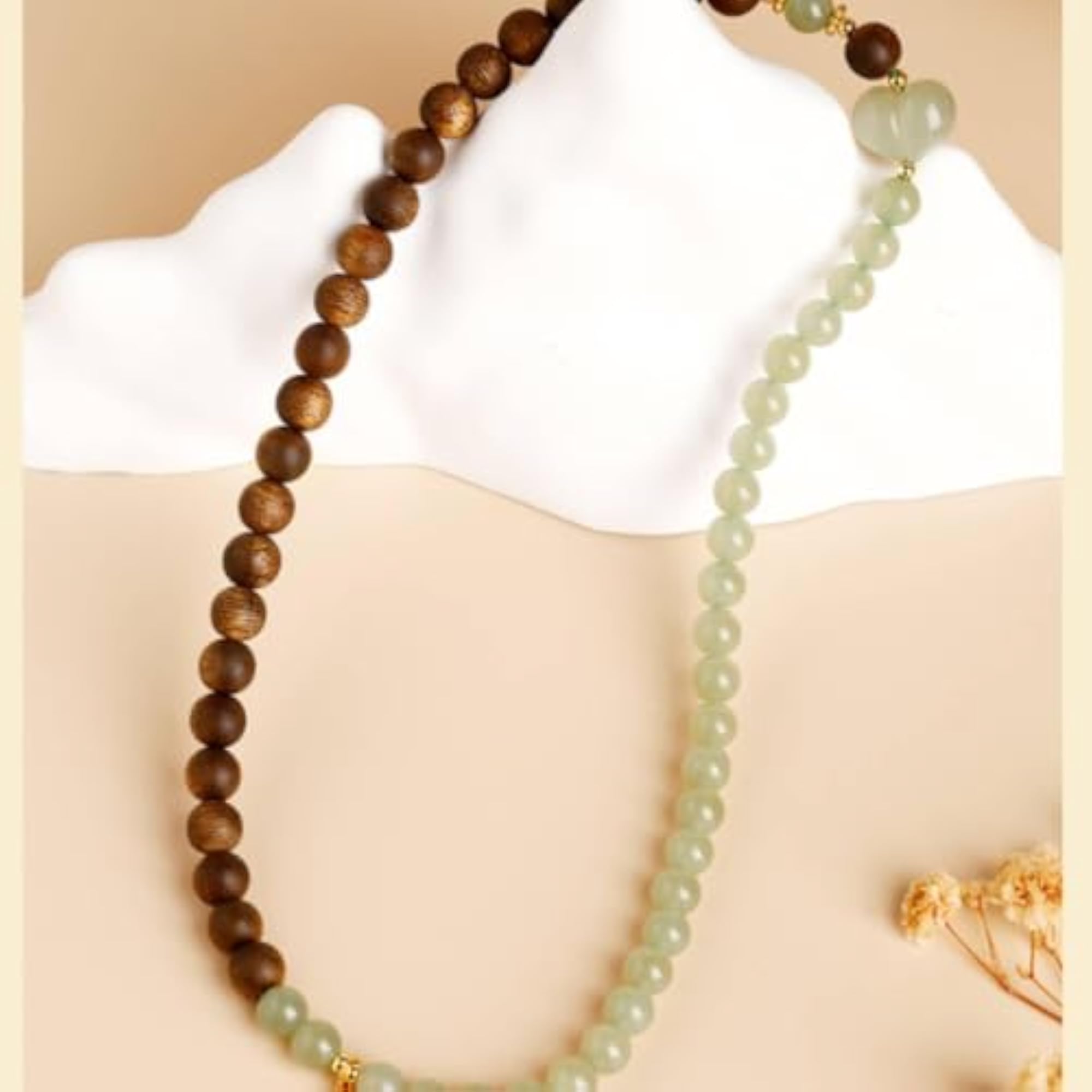 Rosewood and Jade Bead Bracelet Gift for Girlfriend